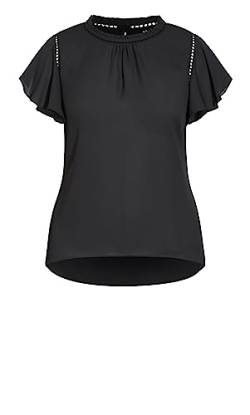 City Chic Damen Plus Size Top Kiss Me Quick Ss Bluse, Schwarz, 44 von City Chic