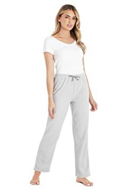 CityComfort Pyjamahose Damen Lang aus Fleece (XL, Grau) von CityComfort