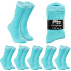 CityComfort Socken Herren, Atmungsaktive Crew Socken im Multipack (Türkis-6er-Pack) von CityComfort