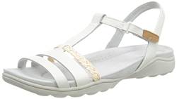 Clarks Damen Amanda Tealite Sport Sandal, White Leather, 39.5 EU von Clarks