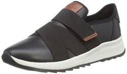 Clarks Damen DashLite Strap Sneaker, Black Leather, 35.5 EU von Clarks