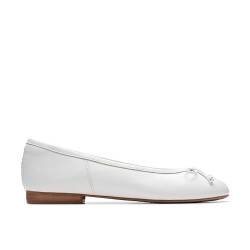 Clarks Damen Fawna Lily Ballerinas, White Leather, 37.5 EU von Clarks