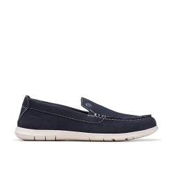 Clarks Herren Flexway Step Flacher Slipper, Navy Suede, 45 EU von Clarks