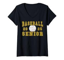 Damen Baseball Senior Night Baseball Senior 2025 Abschluss 17 T-Shirt mit V-Ausschnitt von Class of 2025 Graduation Shirts