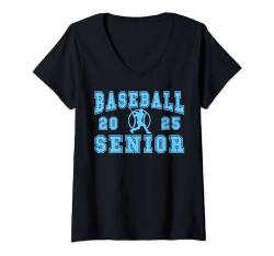 Damen Baseball Senior Night Baseball Senior 2025 Abschluss 26 T-Shirt mit V-Ausschnitt von Class of 2025 Graduation Shirts