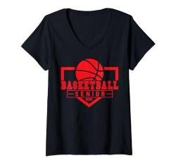 Damen Basketball Senior Night Basketball Senior 2025 Abschluss 11 T-Shirt mit V-Ausschnitt von Class of 2025 Graduation Shirts