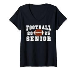 Damen Fußball Senior Night Football Senior 2025 Graduation 1 T-Shirt mit V-Ausschnitt von Class of 2025 Graduation Shirts