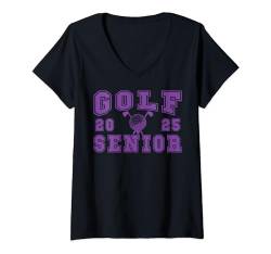 Damen Golf Senior Night Golf Senior 2025 Abschluss 50 T-Shirt mit V-Ausschnitt von Class of 2025 Graduation Shirts