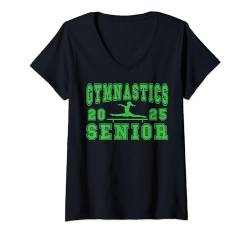 Damen Gymnastik Senior Night Gymnastics Senior 2025 Graduation 16 T-Shirt mit V-Ausschnitt von Class of 2025 Graduation Shirts