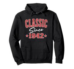 Klassiker seit 1942 Cool Varsity Geboren 1942 Geburtstag Pullover Hoodie von Classic Birthday Apparel For Men & Women