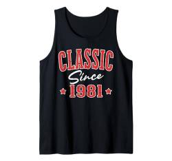 Klassiker seit 1981 Cool Varsity Geboren 1981 Geburtstag Tank Top von Classic Birthday Apparel For Men & Women