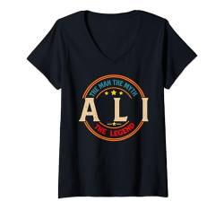 Damen ALI The Man The Myth The Legend Vintage Personalisiert T-Shirt mit V-Ausschnitt von Classic Vintage Apparel for Men.