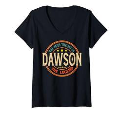 Damen Dawson The Man The Myth The Legend Vintage Personalisiert T-Shirt mit V-Ausschnitt von Classic Vintage Apparel for Men.