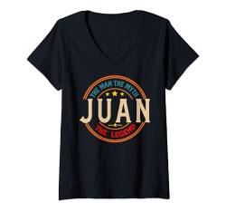 Damen JUAN The Man The Myth The Legend Vintage Personalisiert T-Shirt mit V-Ausschnitt von Classic Vintage Apparel for Men.