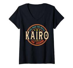 Damen KAIRO The Man The Myth The Legend Vintage Personalisiert T-Shirt mit V-Ausschnitt von Classic Vintage Apparel for Men.