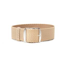 ClassicWatchStraps Perlon Uhrenarmband | Beige - 24 mm - Schließe: Silber Gebürstet | Nylon | Ersatz-Armband von ClassicWatchStraps