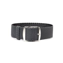 ClassicWatchStraps Perlon Uhrenarmband | Dunkelgrau - 20 mm - Schließe: Silber Gebürstet | Nylon | Ersatz-Armband von ClassicWatchStraps