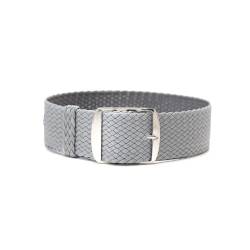 ClassicWatchStraps Perlon Uhrenarmband | Hellgrau - 18 mm - Schließe: Silber Gebürstet | Nylon | Ersatz-Armband von ClassicWatchStraps