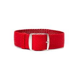 ClassicWatchStraps Perlon Uhrenarmband | Rot - 14 mm - Schließe: Silber Gebürstet | Nylon | Ersatz-Armband von ClassicWatchStraps