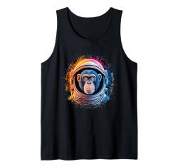 Herren Damen Schimpanse Bunt Weltraum Astronaut Schimpanse Tank Top von Click For Cool Space Animal Astronaut Designs