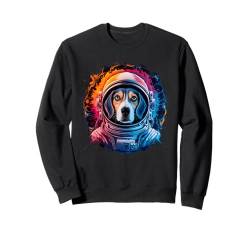 Herren Damen Bunt Space Astronaut Beagle Sweatshirt von Click For Cool Space Dog Astronaut Designs