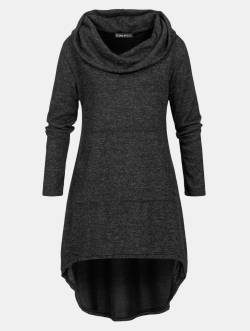 Cloud5ive Turtle-Neck Kapuze Hoodie Kleid von Cloud5ive