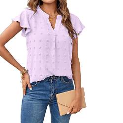 T-Shirts Damen Bluse V-Ausschnitt Puffärmel Sommer Tops von Cloudsemi