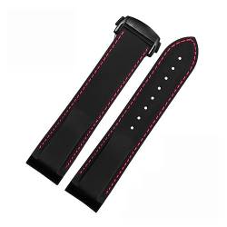 Clouismus 20mm 22mm Gummi Silikon Uhrenarmbänder Für Omega Seamaster 300 speedmaster Strap Seiko Armband herren uhr Zubehör(Black red black,22mm) von Clouism