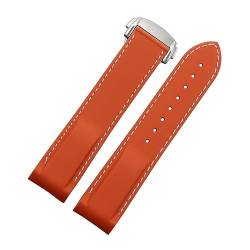 Clouismus 20mm 22mm Gummi Silikon Uhrenarmbänder Für Omega Seamaster 300 speedmaster Strap Seiko Armband herren uhr Zubehör(Orange white silver,22mm) von Clouism