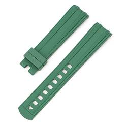 Clouismus Fluorkautschuk-Silikon-Uhrenarmbänder mit gebogenem Ende für Omega New Seamaster 300 Universe 007 20 mm 22 m Uhr Soft Strap Men Replacement(Army Green No Buckle) von Clouism