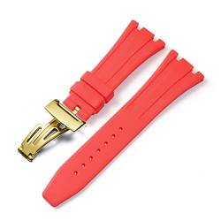 Clouismus Für AP Royal Oak Offshore 15400/15202/15703 Gummi-Silikon-Uhrenarmband Herren-Uhrenarmband-Zubehör 27 mm 28 mm(Red Gold,27mm) von Clouism