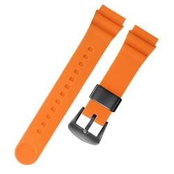 Clouismus Für Seiko 5 Nr. Solar Watchband Männer Silikon Gummi -Gummi 22mm Sporttauch SNE537 SRPA83J1 Trageschlaufe(Orange black buckle) von Clouism