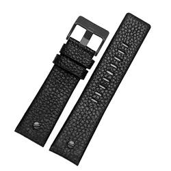 Clouismus Lederuhrband für Diesel DZ7395 DZ7370 DZ7257 DZ7430 Schauen Sie sich Band Weiche Kuhwahnsinnsgurt an 24 m 26 mm 28 mm für Männer Frauen(Black black rivet,28mm) von Clouism