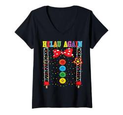 Damen Clown Karneval Kostüm Clownskostüm Clowns Fasching Konfetti T-Shirt mit V-Ausschnitt von Clown Karneval Kostüm Clownskostüm Clowns Shirt