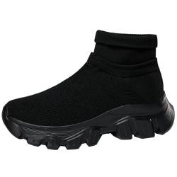 Cocey Damen Anti Slip Trainer Komfort Plattform Wanderschuhe Herren Slip-On Laufschuhe (Schwarz,39) von Cocey