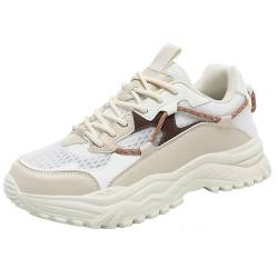 Cocey Damen Dämpfungstrainer Herren Sneakers Modische Sportschuhe für Paare (Beige,43) von Cocey