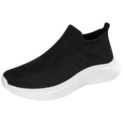 Cocey Herren Casual Leichte Turnschuhe Damen Slip On Laufschuhe rutschfeste Trainingsschuhe (Schwarz-Weiß,42) von Cocey