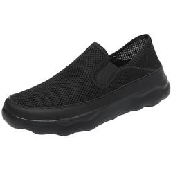 Cocey Herren Leichte Flache Sneakers Casual Slip-On Sportschuhe (Schwarz,44) von Cocey