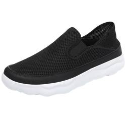 Cocey Herren Leichte Flache Sneakers Casual Slip-On Sportschuhe (Schwarz-Weiß,41) von Cocey