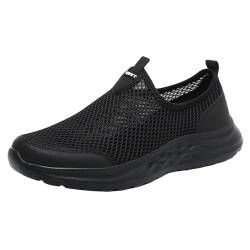 Cocey Herren Sommer Atmungsaktive Mesh Sportschuhe Leichte Wanderschuhe mit Slip-On (Schwarz,42) von Cocey