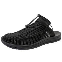 Cocey Herren Strand Sandalen Damen Sommer Flat Heel Slides Outdoor Wanderschuhe (Schwarz,47) von Cocey