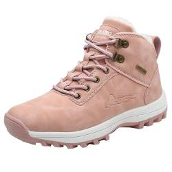 Cocey High Top Turnschuhe für Herren Sportschuhe für Damen rutschfeste Wanderschuhe Winter-Schneestiefel für Paare (Rosa,41) von Cocey