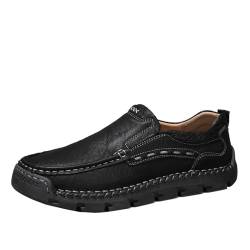 Cocey Lässige Herren Leichte Mokassins Wanderschuhe mit Flachem Absatz und Slip-On (Schwarz,45) von Cocey