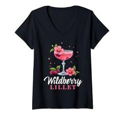 Damen Sommer Cocktail Party Wildberry Lillet Damen T-Shirt mit V-Ausschnitt von Cocktail Kostüm Wildberry Lillet Frauen Bekleidung