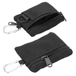 EDC Molle Pouch, Mini Molle Pouch Bag EDC Outdoor Geldbörse mit Karabiner Tragbares Mini-Schlüsselkartenetui für Camping Wandern Radfahren (Black) von Cocoarm