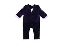 Cocolina4kids Baby Anzug Jungen Taufanzug Taufstrampler Overall Einteiler Anzug Blau (Dunkelblau, 56) von Cocolina4kids