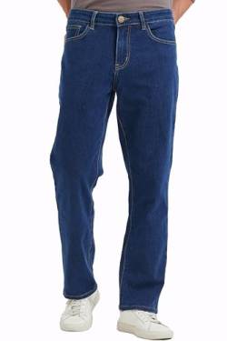 COEVLAS Club Herren Straight Leg 5-Pocket Regular Fit Workwear Flex Jeans, 4# Dark Stonewash, 42W / 30L von Coevals Club