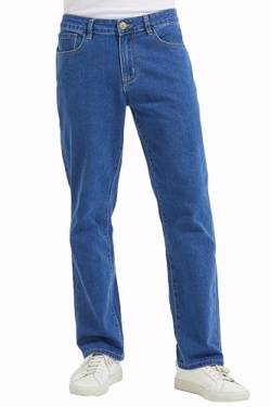 Coevals Club Herren Jeans Hose Stretch Jeanshose Straight Leg 5-Pocket Workwear Flex in Entspannter Passform(Blau 30L 2#38) von Coevals Club