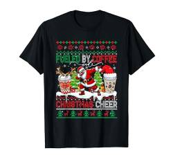 Fueled By Coffee And Xmas Cheer Sweater Santa Dabbing T-Shirt von Coffee Christmas Costume