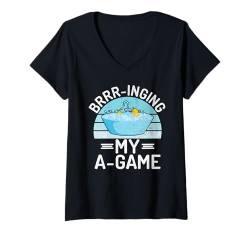 Damen Ich bringe mein A Game Ice Bath T-Shirt mit V-Ausschnitt von Cold Plunge Acessories